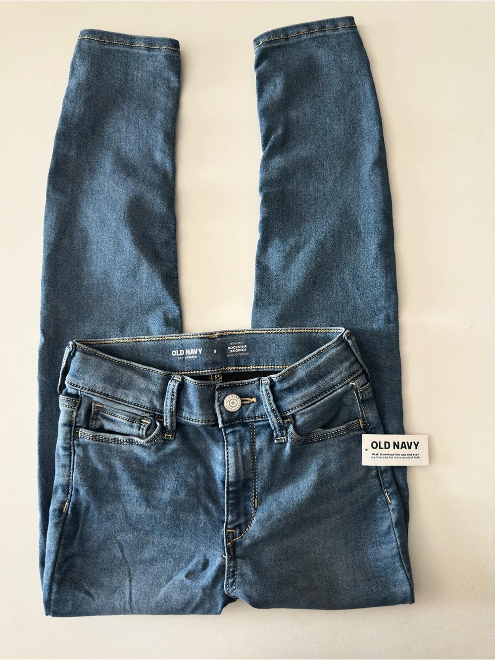 Old Navy Girls High-Rise Rockstar Jeggings Size 8 Blue Stretch Skinny Jeans